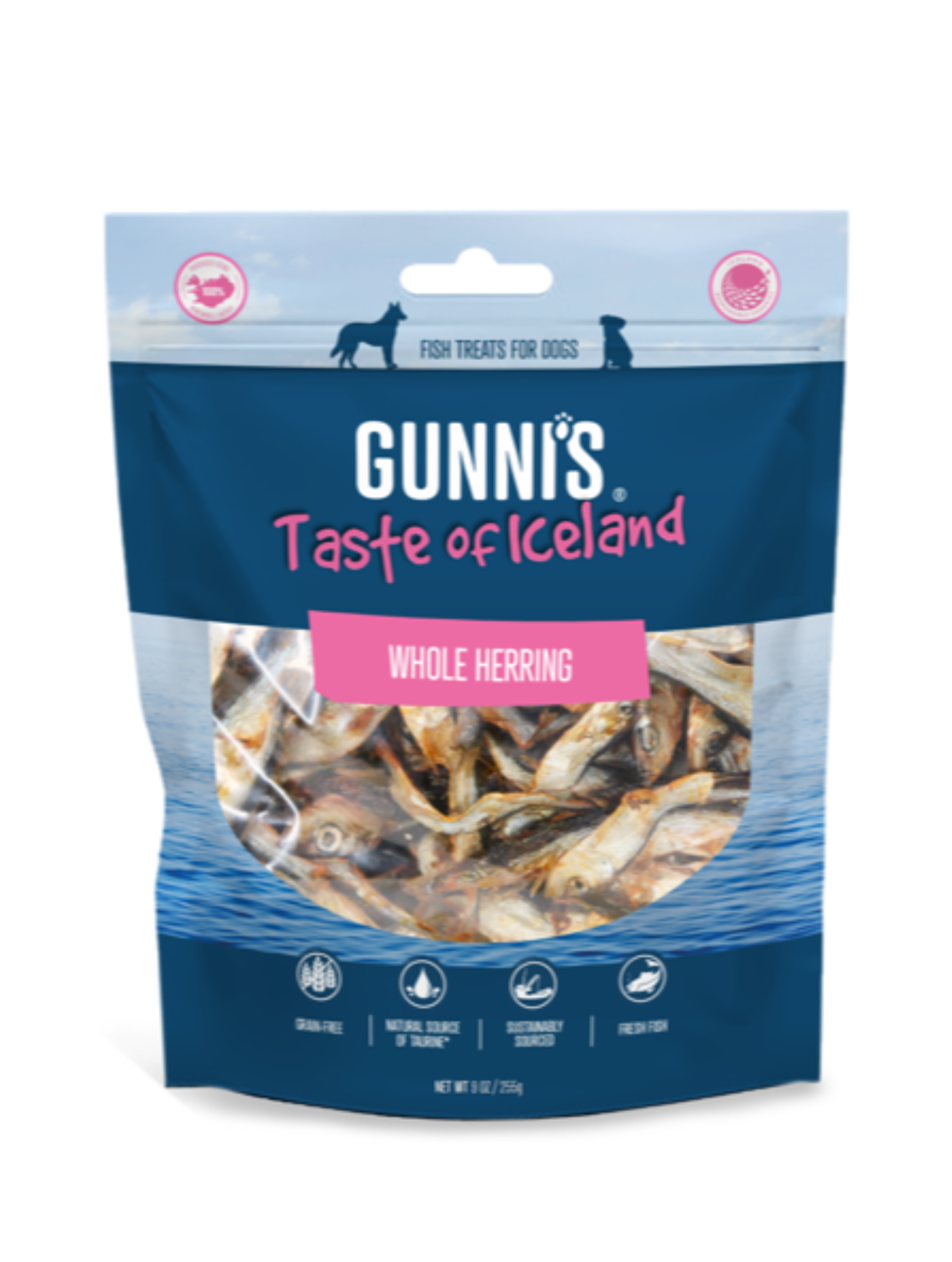 GTOI1392 GUNNI'S Whole Herring Dog Treats 255g GUNNI'S Whole Herring Dog Treats